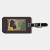 Étiquette À Bagage Ours noir dans la forêt - Idaho (Devant horizontal)