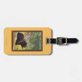 Étiquette À Bagage Ours noir dans la forêt - le mont Rainier, (Devant horizontal)