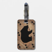 Étiquette À Bagage Ours Noir Et Paniers Ours (Dos Vertical)