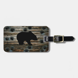 Étiquette À Bagage Ours Noir Ours Noir Pâtes Bois Rustique