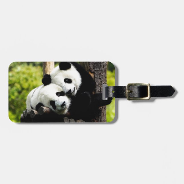 Étiquette À Bagage Ours panda (Devant horizontal)
