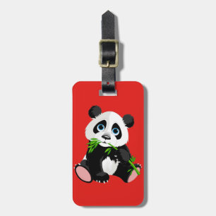 Étiquette À Bagage Ours panda mignon de bande dessinée