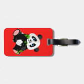 Étiquette À Bagage Ours panda mignon de bande dessinée (Dos horizontal)