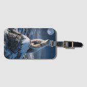 Étiquette À Bagage Ours polaire au-dessus de hauteurs gelées (Devant Horizontal)