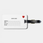 Étiquette À Bagage Ours polaire mignon de Noël sur bleu clair (Dos horizontal)