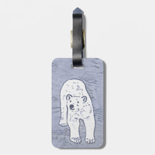 Étiquette À Bagage Ours polaire sur la peinture sur glace - Art origi