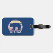Étiquette À Bagage Ours rétro Alaska (Dos horizontal)