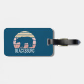 Étiquette À Bagage Ours rétro Blacksburg Virginie (Dos horizontal)