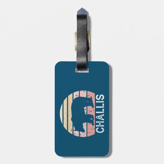 Étiquette À Bagage Ours rétro Challis Idaho (Dos Vertical)