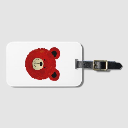 Étiquette À Bagage Ours rouge (Devant Horizontal)