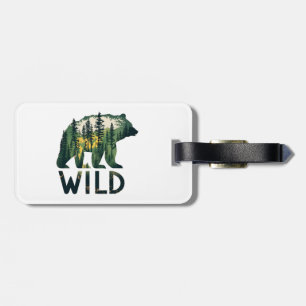 Étiquette À Bagage Ours Sauvage Nature