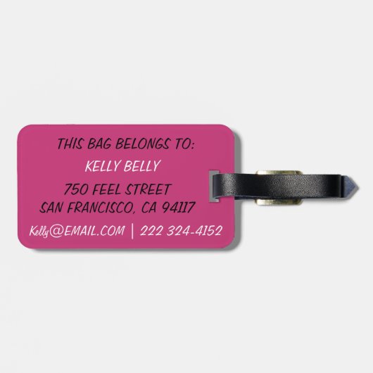 Étiquette À Bagage Outils de coiffures (Dos horizontal)