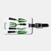 Étiquette À Bagage Outils de jardinage vert (Devant horizontal)