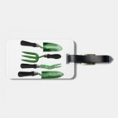 Étiquette À Bagage Outils de jardinage vert (Dos horizontal)