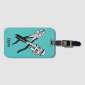 Étiquette À Bagage OUTILS de nom et de couleur personnalisés (Devant Horizontal)