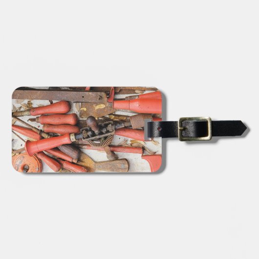 Étiquette À Bagage Outils Outil Russe antique Red Man (Devant horizontal)