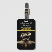 Étiquette À Bagage OVNI au-dessus de la zone 51 à Dusk (Devant Vertical)