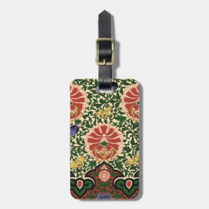 Étiquette À Bagage Owen Jones Chinoiserie Rouge Lotus Floral Art Desi