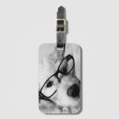 Étiquette À Bagage Oxyde d'or avec lunettes (Devant Vertical)