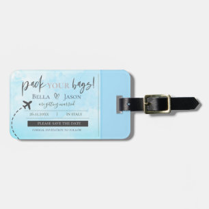 Étiquette À Bagage Pack Bleu Léger Vous Sacs Mariage Enregistrer La D