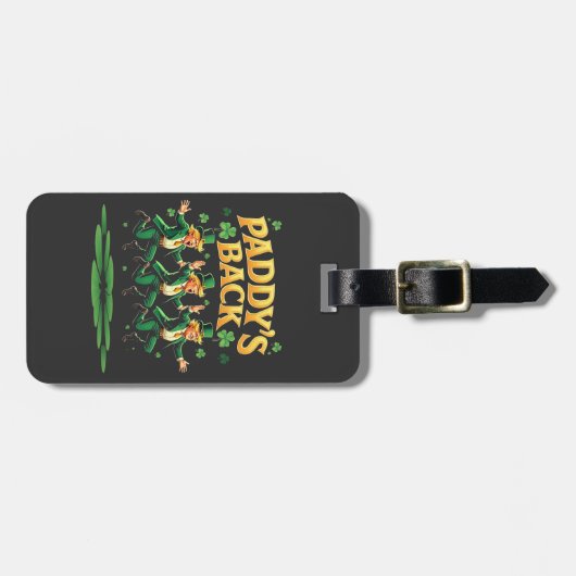 Étiquette À Bagage Paddy's Back Funny Trump St Patrick Day Leopard (Devant horizontal)