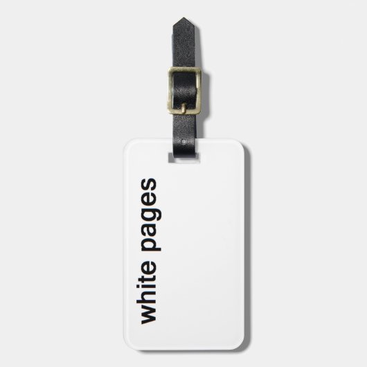 Étiquette À Bagage pages blanches (Devant Vertical)
