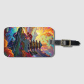 Étiquette À Bagage Pagoda and Coloured Landscape (Devant Horizontal)