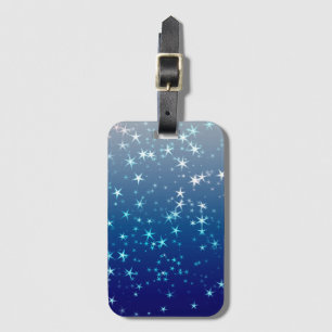 Étiquette À Bagage Paillettes de Noël Étoiles Ciel Bleu