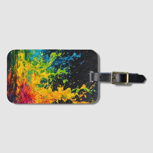 Étiquette À Bagage Paint coloré (Devant Horizontal)