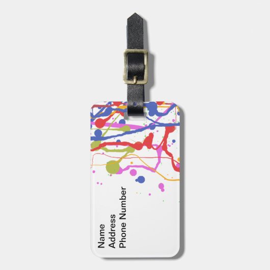Étiquette À Bagage Paint Splatter (Devant Vertical)