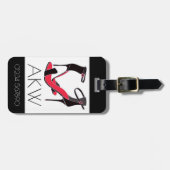 Étiquette À Bagage Paire de chaussures à talons hauts en noir avec mo (Devant horizontal)