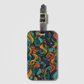 Étiquette À Bagage Paisley haché (Devant Vertical)