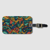 Étiquette À Bagage Paisley haché (Devant Horizontal)