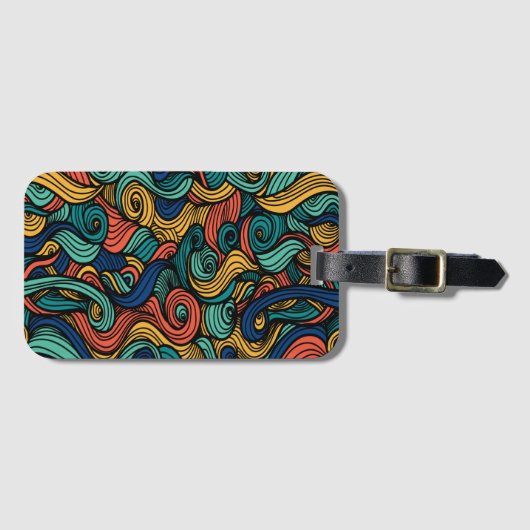 Étiquette À Bagage Paisley haché (Devant Horizontal)