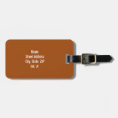 Étiquette À Bagage Paisley Orange Brûlé; Floral (Devant horizontal)