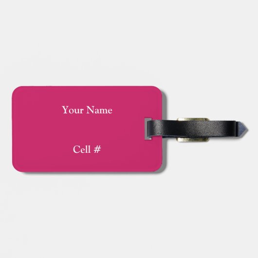 Étiquette À Bagage Paisley pourpre et blanc (Dos horizontal)