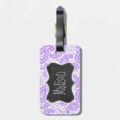 Étiquette À Bagage Paisley Vintage Chalkboard (Dos Vertical)