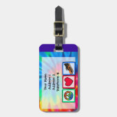 Étiquette À Bagage Paix, Amour, Courir (Devant Vertical)