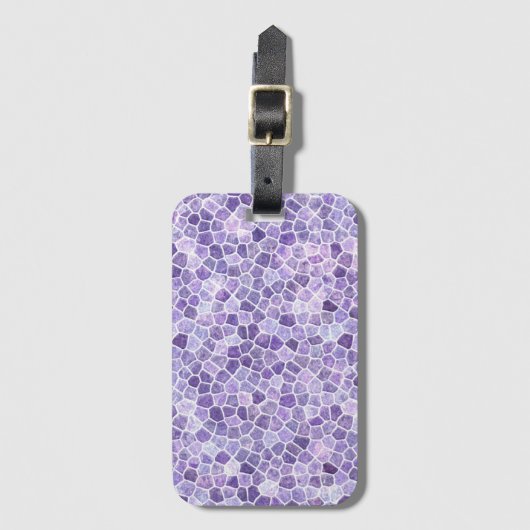 Étiquette À Bagage Pale Lilas Et Violet Pavé Patchwork Terrazo Pa (Devant Vertical)