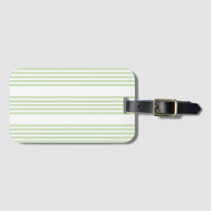 Étiquette À Bagage Pale vert et blanc cinq bandes motif