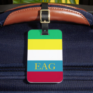 Étiquette À Bagage Palette de rayures de monogramme de pique-nique d'