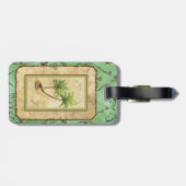 Étiquette À Bagage Palm Paradise Plage Tropicale Destination Mariage (Dos horizontal)