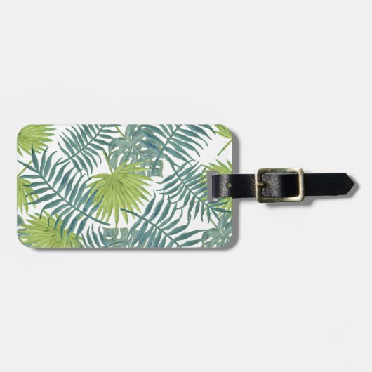 Étiquette À Bagage Palm Tree Fronds Peinture hawaïenne (Devant horizontal)