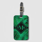 Étiquette À Bagage Palme tropicale monogramme (Devant Vertical)