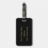 Étiquette À Bagage Palmier de Parties scintillant d'or Faux sur Black (Dos Vertical)