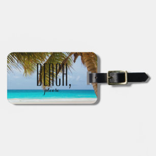 Étiquette À Bagage Palmier de Personalized , plage du bleu sea ,