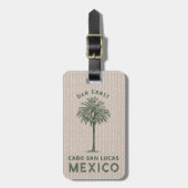 Étiquette À Bagage Palmier rustique (Devant Vertical)