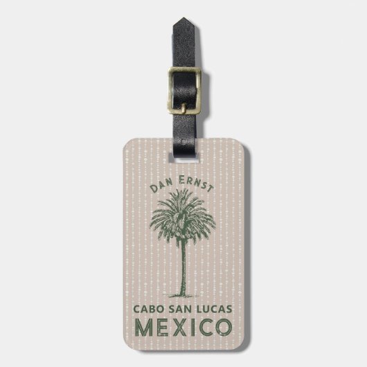 Étiquette À Bagage Palmier rustique (Devant Vertical)