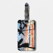 Étiquette À Bagage Palmier tropical (Dos Vertical)