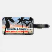 Étiquette À Bagage Palmier tropical (Dos horizontal)